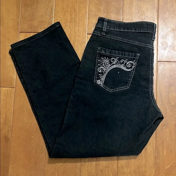 COS Black High Waisted Straight Ankle Length Jeans Size 8P 90’s Wide Leg - Picture 2 of 13